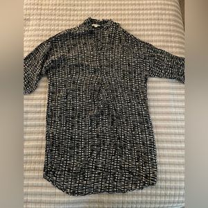 Whistles brand: blk n white printed shirt dress with side pockets